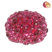 CRYSTAL RHINESTONE PAVE DOME STRETCH RING